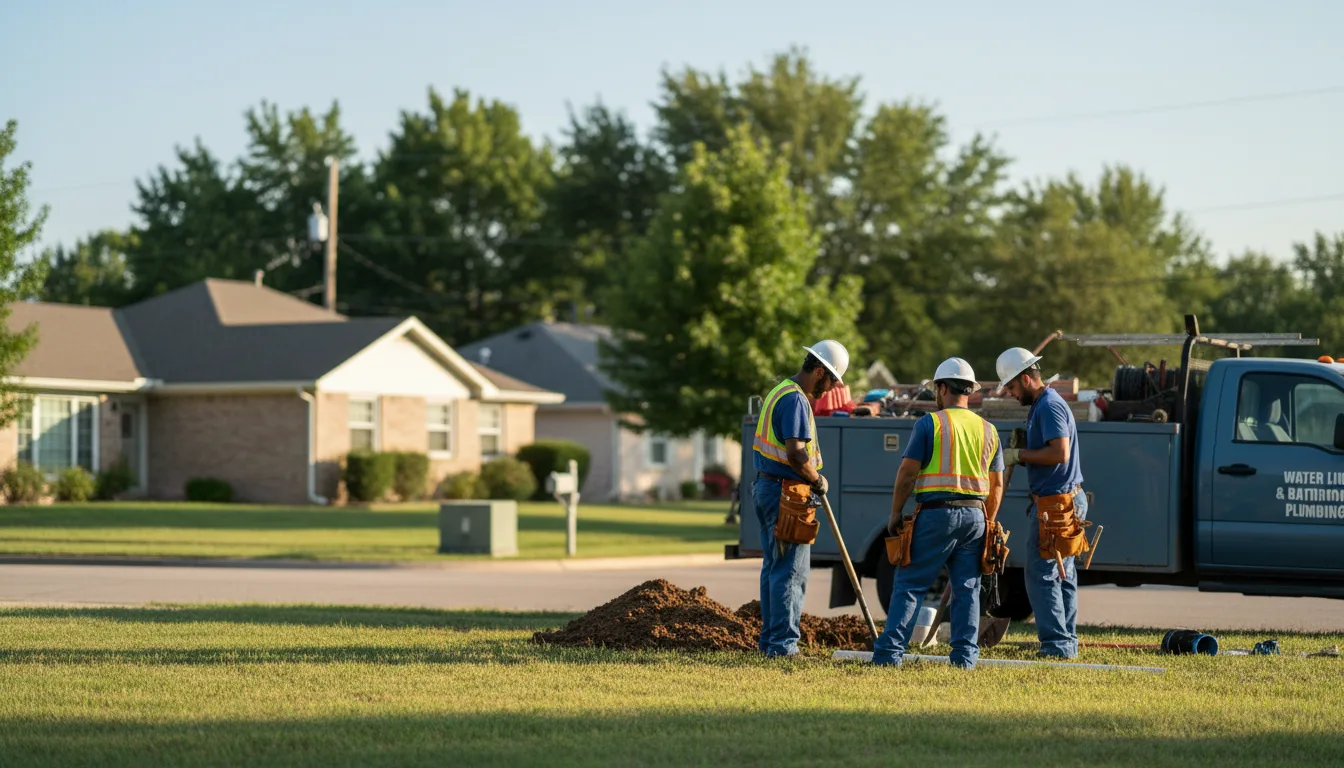 Residential water line and bathroom plumbing service in Wichita Falls, TX